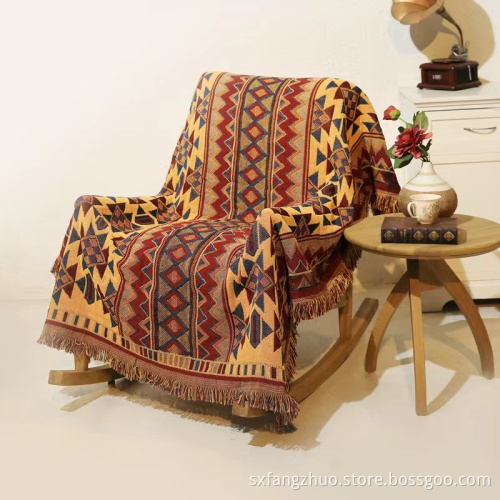 Wholesale boho customized blanket Bohemian geometry sofa throw blanket